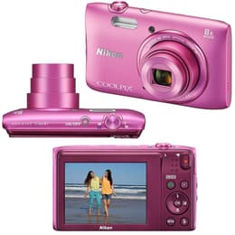 Kompakt Coolpix S3600 - Rosa + Nikon Nikkor 8X Wide Optical Zoom 25-200mm f/3.7-6.6 f/3.7-6.6
