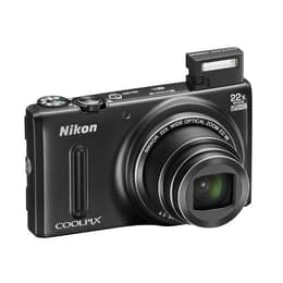 Kompakt - Nikon CoolPix S9600 - Svart + Nikon Nikkor 22X Wide optical zoom 25-300mm f/3.4-6.3 ED VR