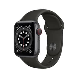 Apple Watch (Series 6) 2020 GPS + Mobilnät 40 - Aluminium Grå utrymme - Sport loop Svart