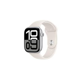 Apple Watch Series 10 (2024) GPS 42 mm - Aluminium Silver - Sportband Vit