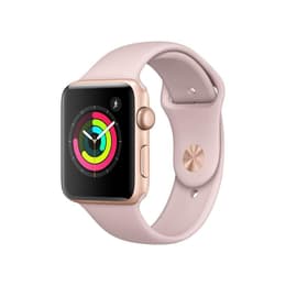 Apple Watch (Series 3) 2017 GPS 42 - Aluminium Guld - Sportband Rosa