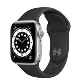 Apple Watch (Series 6) 2020 GPS + Mobilnät 40 - Aluminium Silver - Sport-loop Svart