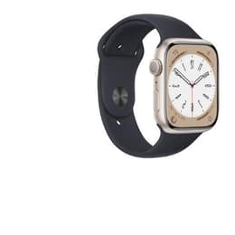 Apple Watch Series 8 (2022) GPS 45 mm - Aluminium Stjärnglans - Sportband Svart