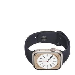 Apple Watch Series 8 (2022) GPS 45 mm - Aluminium Stjärnglans - Sportband Svart
