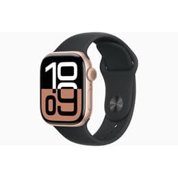 Apple Watch Series 10 (2024) GPS 42 mm - Aluminium roséguld - Sportband Svart