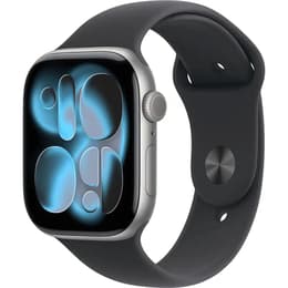 Apple Watch (2025) GPS 46 mm - Aluminium Grå utrymme - Sportband Svart