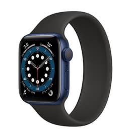 Apple Watch Series 6 (2020) GPS + Mobilnät 40 mm - Aluminium Blå - Solo Loop Svart