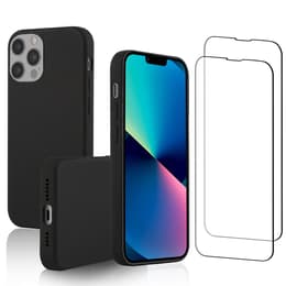Skal iPhone 13 Pro Max och 2 st skärmskydd - Silikon - Svart