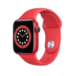 Apple Watch (Series 6) 2020 GPS + Mobilnät 44 - Aluminium Röd - Sportband Röd