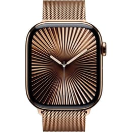 Apple Watch Series 10 (2024) GPS + Mobilnät 42 mm - Titan Guld - Milanese loop Guld