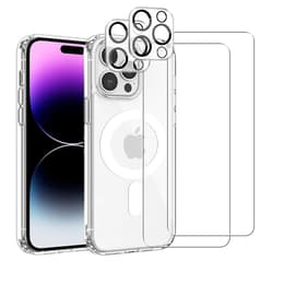 Skal iPhone 14 Pro Max och 2 st skärmskydd - TPU - Genomskinlig