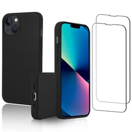 Skal iPhone 13 mini och 2 st skärmskydd - Silikon - Svart