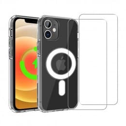 Skal iPhone 12/iPhone 12 Pro och 2 st skärmskydd - TPU - Genomskinlig
