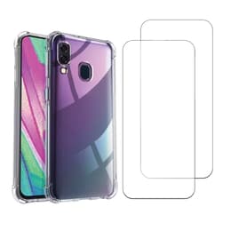 Skal Galaxy A40 och 2 st skärmskydd - TPU - Genomskinlig