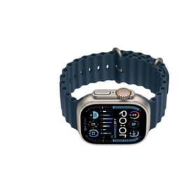 Apple Watch Ultra 2 (2023) GPS + Mobilnät 49 mm - Titan naturligt titan - Havsband Blå