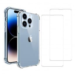 Skal iPhone 14 Pro och 2 st skärmskydd - TPU - Genomskinlig
