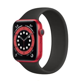 Apple Watch Series 7 (2021) GPS + Mobilnät 41 mm - Aluminium Röd - Sportband Svart
