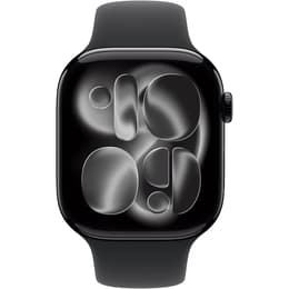 Apple Watch (2025) GPS + Mobilnät 46 mm - Aluminium gagatsvart - Sportband Svart