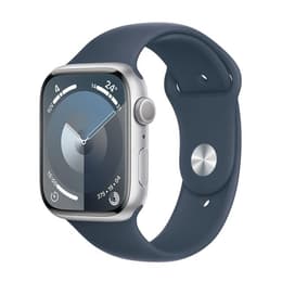 Apple Watch () 2023 GPS + Mobilnät 45 - Aluminium Grå - Sportband Blå