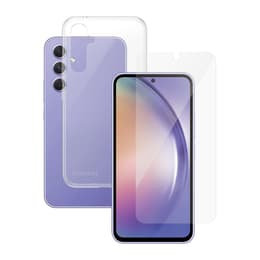 Skal Galaxy A54 och skyddsskärm - Silikon - Genomskinlig