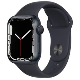 Apple Watch (Series 7) 2021 GPS 41 - Aluminium Midnatt - Sportband Svart