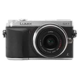 Reflex Lumix DMC-GX7 - Svart/Silver + Panasonic G Vario 14-42mm ASPH f/3.5-5.6
