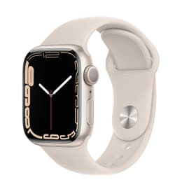 Apple Watch (Series 7) 2021 GPS 41 - Aluminium Silver - Sportband Stjärnljus