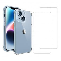 Skal iPhone 14 och 2 st skärmskydd - TPU - Genomskinlig