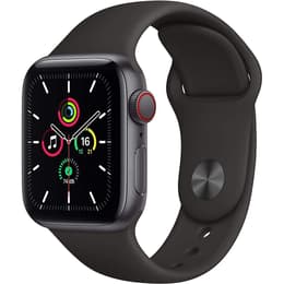 Apple Watch (Series SE) 2020 GPS + Mobilnät 44 - Aluminium Grå utrymme - Sportband Svart