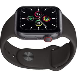 Apple Watch (Series SE) 2020 GPS + Mobilnät 44 - Aluminium Grå utrymme - Sportband Svart