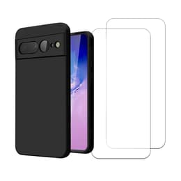 Skal Google Pixel 7 Pro och 2 st skärmskydd - Silikon - Svart