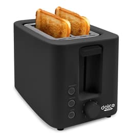 Brödrost Grille-pain Toaster Dolce Casa DC-GP-2 T-DGL-N - 700W, 2 tranches, Décongélation,Thermostat, tiroir à miettes, Noir Mat slitsar - Svart