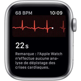 Apple Watch Series 5 (2019) GPS + Mobilnät 44 mm - Aluminium Silver - Sportband Vit