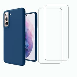 Skal Galaxy S21 FE 5G och 2 st skärmskydd - Silikon - Blå
