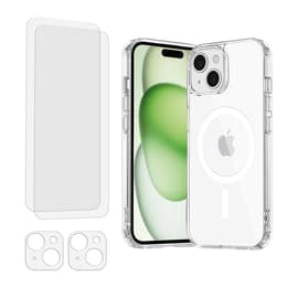Skal iPhone 15 Plus och 2 st skärmskydd - TPU - Genomskinlig