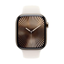 Apple Watch Series 10 (2024) GPS + Mobilnät 46 mm - Titan Guld - Sportband Stjärnglans