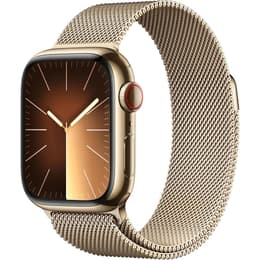 Apple Watch Series 9 (2023) GPS + Mobilnät 45 mm - Rostfritt stål Guld - Milanese loop Guld