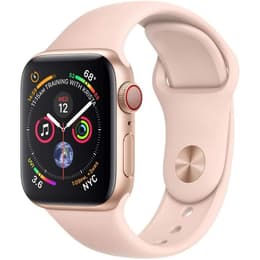 Apple Watch (Series 4) 2018 GPS + Mobilnät 44 - Aluminium Guld - Sport-loop Rosa sand