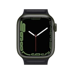 Apple Watch (Series 7) 2021 GPS + Mobilnät 45 - Aluminium Grön - Sportband Svart