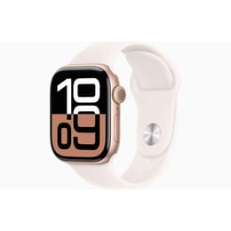 Apple Watch Series 10 (2024) GPS 42 mm - Aluminium roséguld - Sportband Stjärnglans