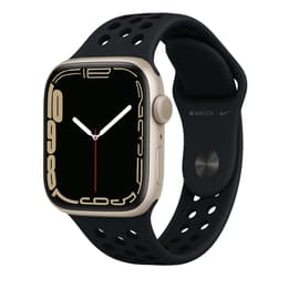 Apple Watch Series 7 (2021) GPS 41 mm - Aluminium Stjärnglans - Nike Sport band Svart