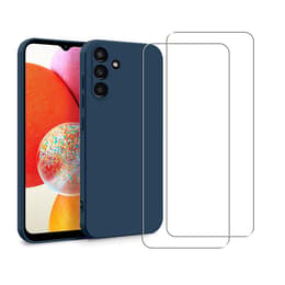 Skal Galaxy A14 och 2 st skärmskydd - Silikon - Blå