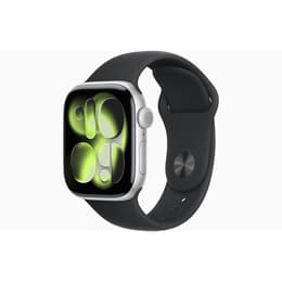 Apple Watch (2025) GPS 42 mm - Aluminium Silver - Sportband Svart