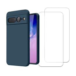 Skal Google Pixel 7 Pro och 2 st skärmskydd - Silikon - Blå