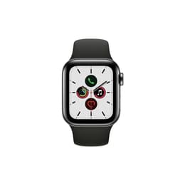 Apple Watch (Series 5) 2019 GPS + Mobilnät 40 - Rostfritt stål Svart - Sport-loop Svart