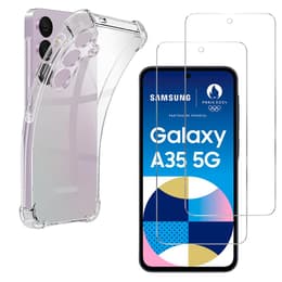 Skal Galaxy A35 5G och 2 st skärmskydd - TPU - Genomskinlig
