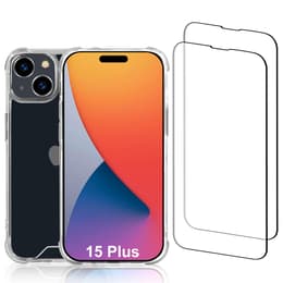 Skal iPhone 15 Plus och 2 st skärmskydd - Återvunnen plast - Genomskinlig