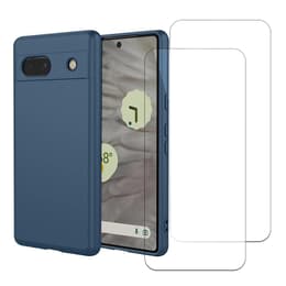 Skal Google Pixel 7a och 2 st skärmskydd - Silikon - Blå