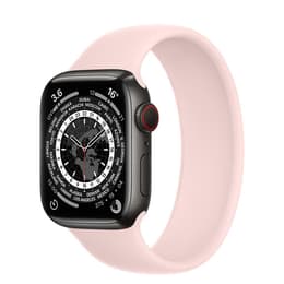 Apple Watch (Series 6) 2020 GPS 44 - Aluminium Svart - Sportband Rosa