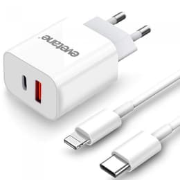 Kabel och vägg (USB + USB-C) 20W - Evetane